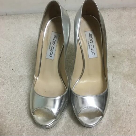 Jimmy Choo Patent leather silver heels - Picture 7 of 15